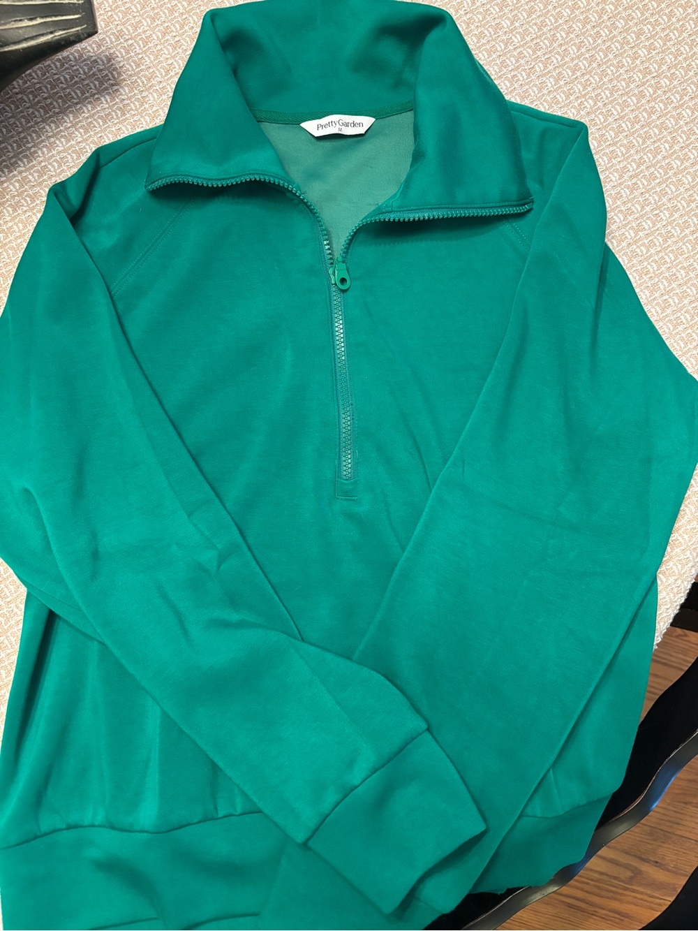 Pretty Garden Women’s Quarter-Zip Pullover Hoodie - Emerald Green